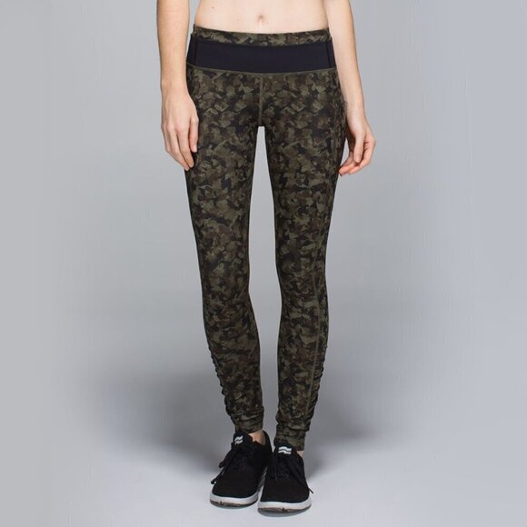 Lululemon Speed Tight III Running Leggings Size 6 Reflective Foldable Hem Ruched - Picture 2 of 16